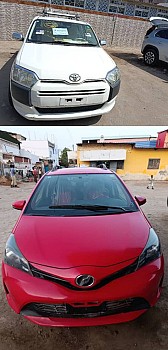 2 voitures Toyota à vendre une Vitz 2017 Rouge et une Probox