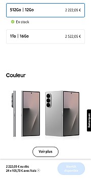 Samsung Galaxy Z Fold 7 Gris 512 Go Neuf