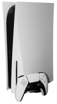 Console PS5 avec 4 jeux pré-installés et une manette en bon état à vendre