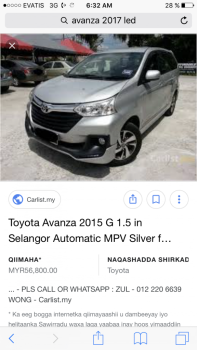 Toyota avanza anne 2017 a louer
