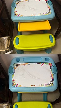 Bureau enfant pour devoirs et coloriage, en bon état