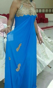 Robe bleu online et dore