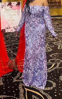 Robe de soirée longue, portée une fois