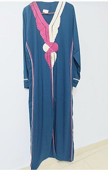 Jolie Robe Style Marocaine Bleue/Rose/Crème