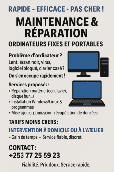 Service professionnel de réparation et maintenance informatique
