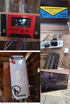 Panneau solaire avec batterie et système de contrôle pour TV et onduleur