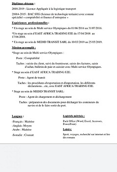 Demande d'emplois assistant comptable/ assistant logistique/ caissier receptionniste