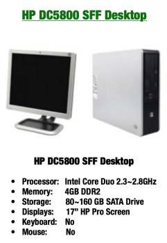 HP Compaq pro DC5800 SFF refurbished Desktop System