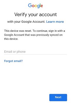 Déverrouillage du FRP Google