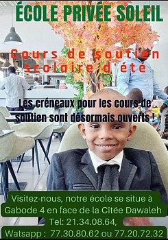 École privée SOLEIL ☀️ Inscriptions ouvertes année 2022-2023