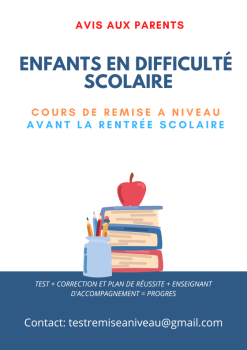 Remise à niveau pour les enfants en difficulté d’apprentissage