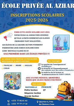 Inscriptions ouvertes à l’école privée Al Azhar 2025-2026