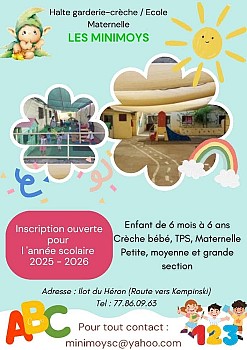 Ecole Maternelle Les Minimoys - Inscriptions ouvertes pour 2025-2026