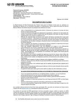 Avis de vacance de poste UNHCR