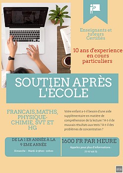 Cours de Soutien à domicile.