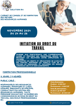 Formation – L\'initiation au Droit du Travail