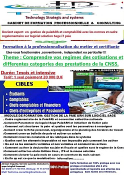 Formation certifiante en gestion de la paie et des ressources humaines avec Sage i7