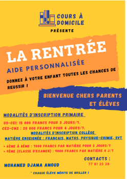 Cours de soutien scolaire personnalisé à domicile pour tous niveaux