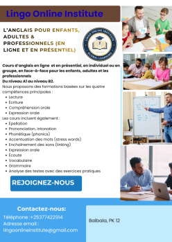 L’anglais pour Enfants, Adultes & Professionnels (en ligne et en présentiel)