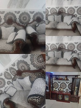 Salon en bois massif 6 places avec living inclus