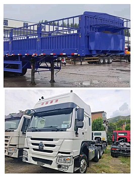SINOTRUK Prime Mover 400HP + 3 Axle Flatbed Semi Trailer - VENTE DE 2 NOUVEAUX CAMIONS REMORQUES
