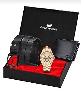 Ensemble Montre + Portefeuille + Ceinture de Qualité avec Boîte