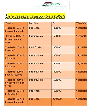 Terrain 160 M² Barwaqo 2 - Titre Foncier Disponible