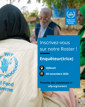 Mise à jour du roster national des enquêteurs du Programme Alimentaire Mondial (PAM)