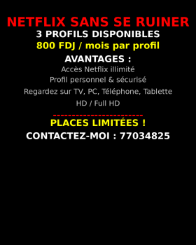 Offre Spéciale: Abonnement Netflix 3 Profils