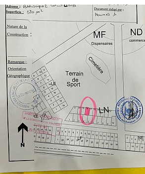 Terrain 120 m² viabilisé à Barwaqo II, Phase 2
