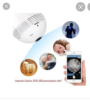 Caméra wifi forme ampoule panoramique 360 degré