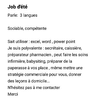 La recherche d'un Job d'été