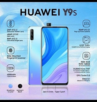 Huawei Y9S Smartphone, 128 GB, 4G