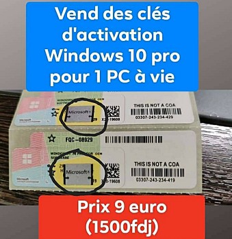 Clé d\'activation Windows 10 pro