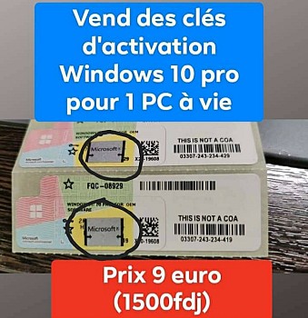 Clé d'activation Windows 10 pro