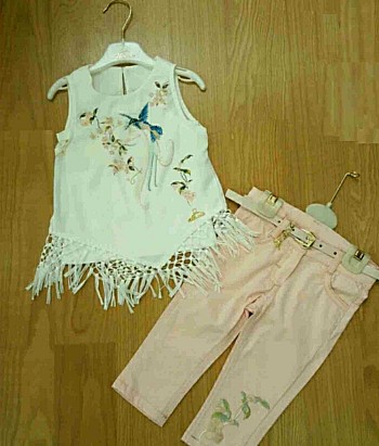 Ensemble à franges + pantalon