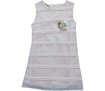Robe fille col orné de perle