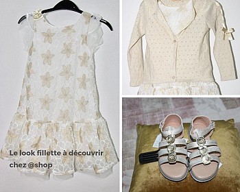 Ensemble fillette robe et petit gilet