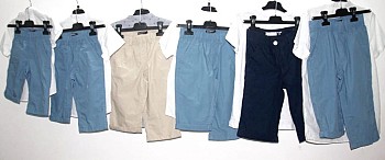 Ensemble garçon pantalon et chemise manches longues à carreaux