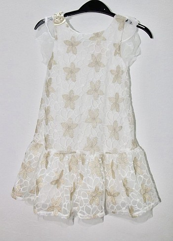 Robe fillette sans manches écru + gilet