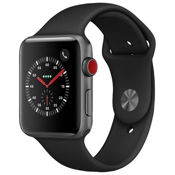 Apple Smartwatch Series 3 (GPS + Cellular) 42mm Space Grey Aluminium Case with Black Sport Band