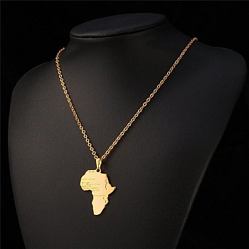 Chaîne en or plaqué + pendentif carte d'Afrique qui va avec!