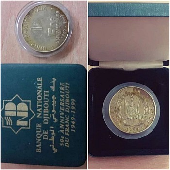 Vente d'ancienne piece Monnaie créée en 1949 à Djibouti