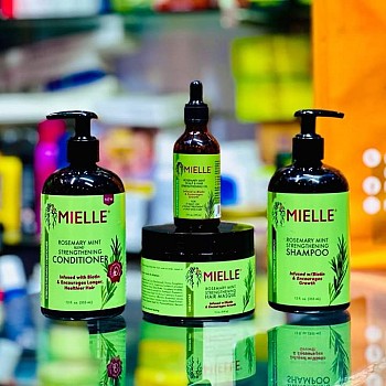 Ensemble de soins capillaires MIELLE (shampooing, après-shampooing, masque, huile)