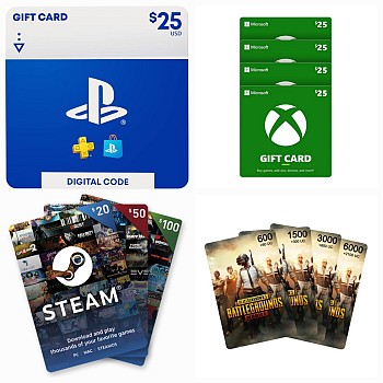 Cartes PSN, XBOX, MOBILE et STEAM - Disponibles à l'achat sur WhatsApp