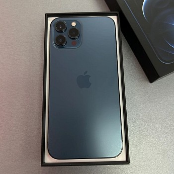 iPhone 12 Pro Max 256 Go - Bleu Pacifique en Bon État avec Boîte et Câble
