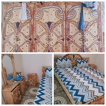 Chambre complète avec lit et armoire à prix réduit