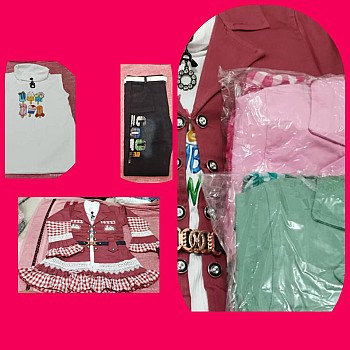 Ensemble fille élégant 3 pièces avec veste décorative – Plusieurs couleurs