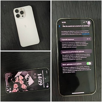 iPhone 13 Pro 128GB, capacité batterie 80%, excellent état