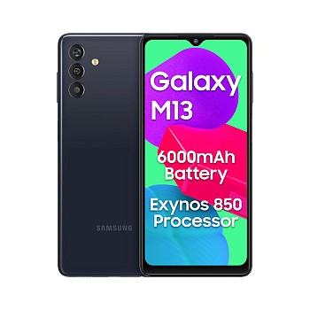 Samsung Galaxy M13 Noir, 6Go RAM, Batterie 6000mAh, Android 12